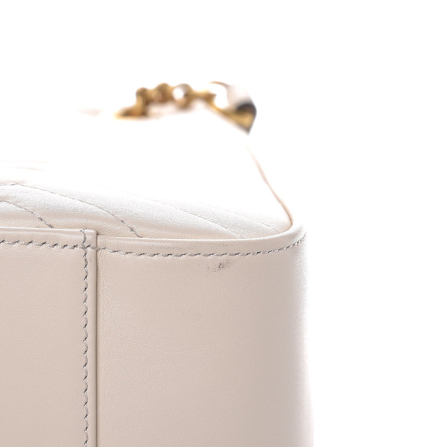 Gucci Calfskin Matelasse Medium GG Marmont Shoulder Tote Bag White 8 of 8