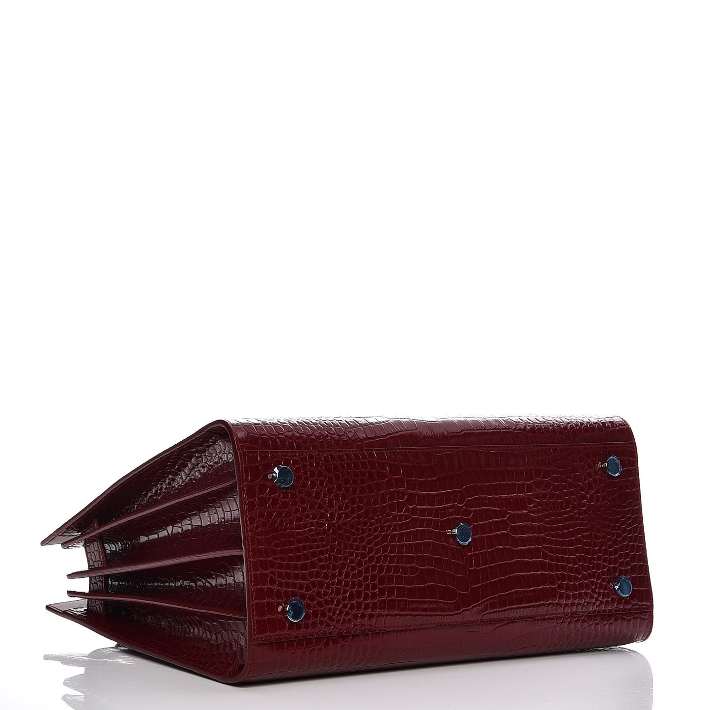 Calfskin Crocodile Embossed Small Sac De Jour Bordeaux