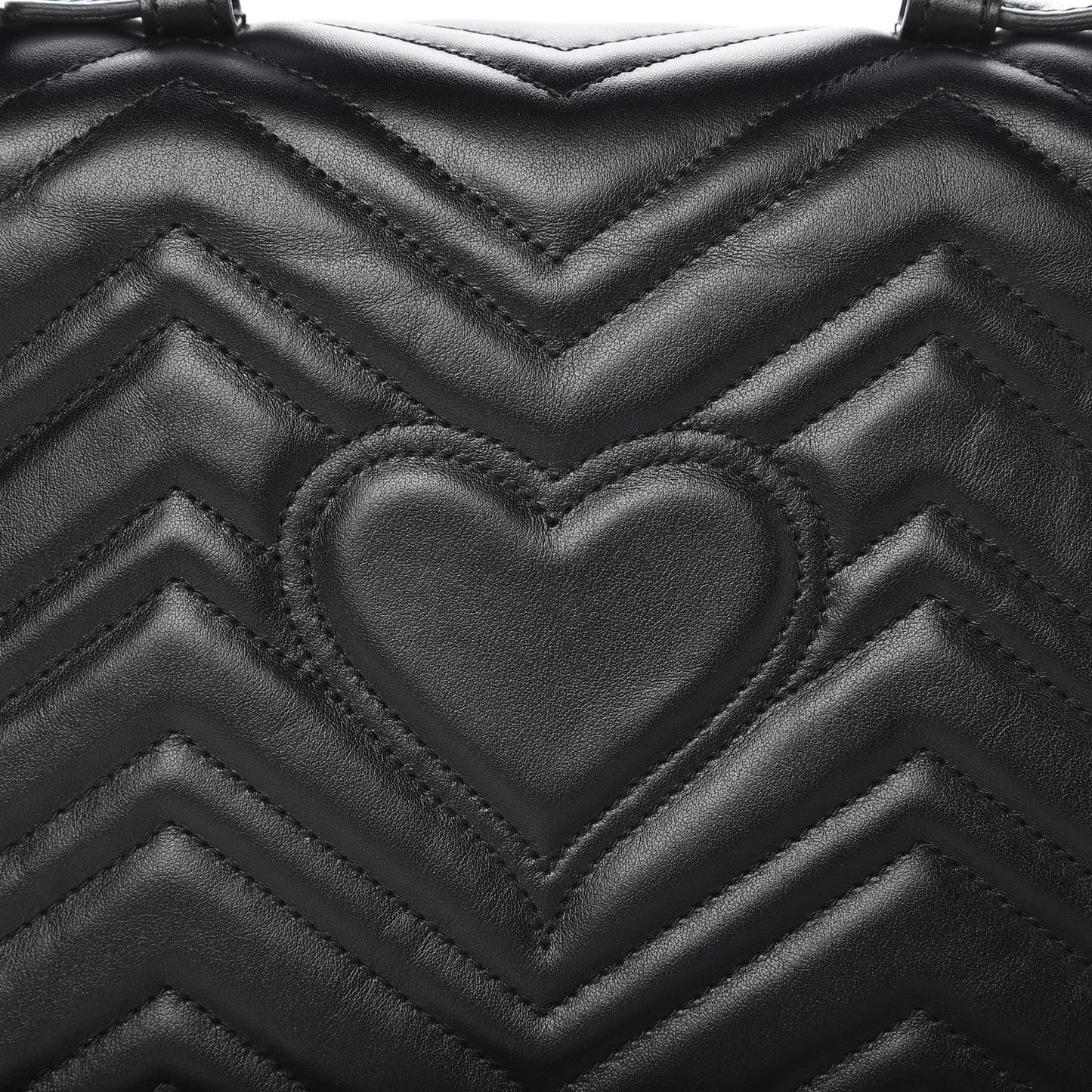 Calfskin Matelasse Small GG Marmont Top Handle Shoulder Bag Black