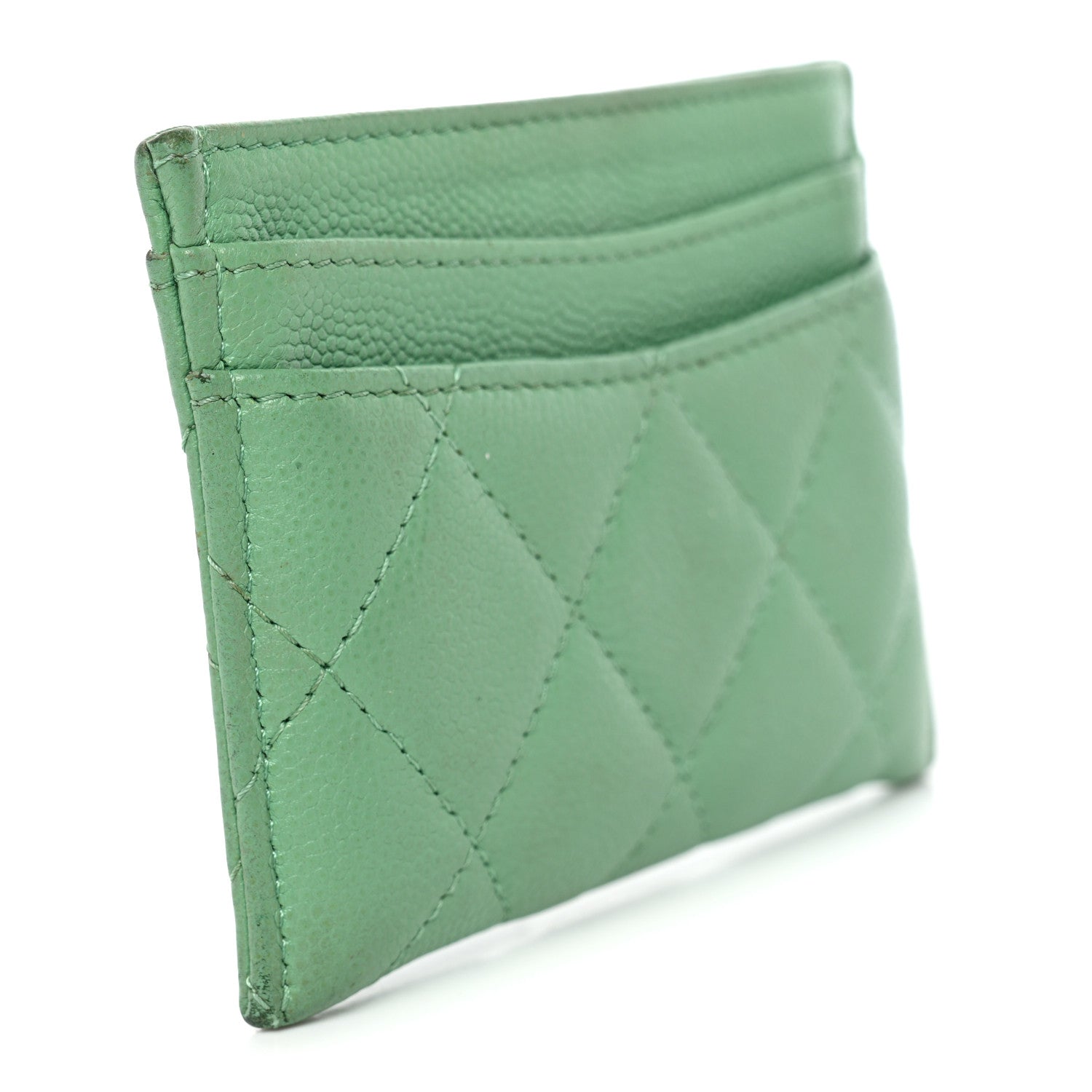 Chanel Caviar Quilted Card Holder Green 3 of 12