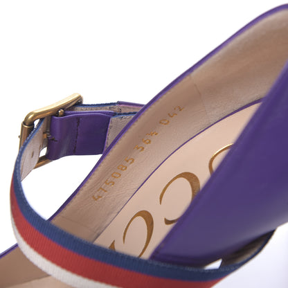 Gucci Malaga Kid Sylvie High Heel Pumps 36.5 Shine Purple 7 of 9