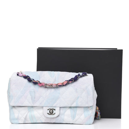 Chanel Canvas Quilted Printed Flap White Multicolor 10 of 10