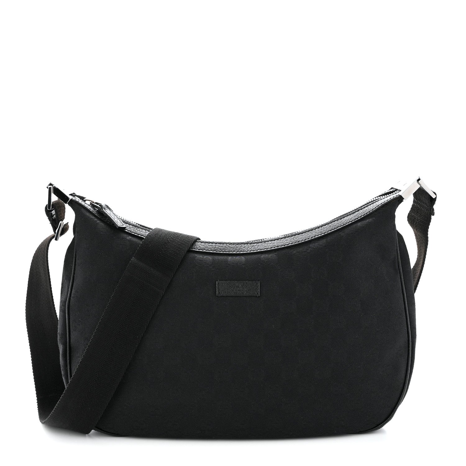 Gucci Monogram Medium Half Moon Hobo Black 1 of 10