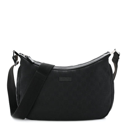 Gucci Monogram Medium Half Moon Hobo Black 1 of 10