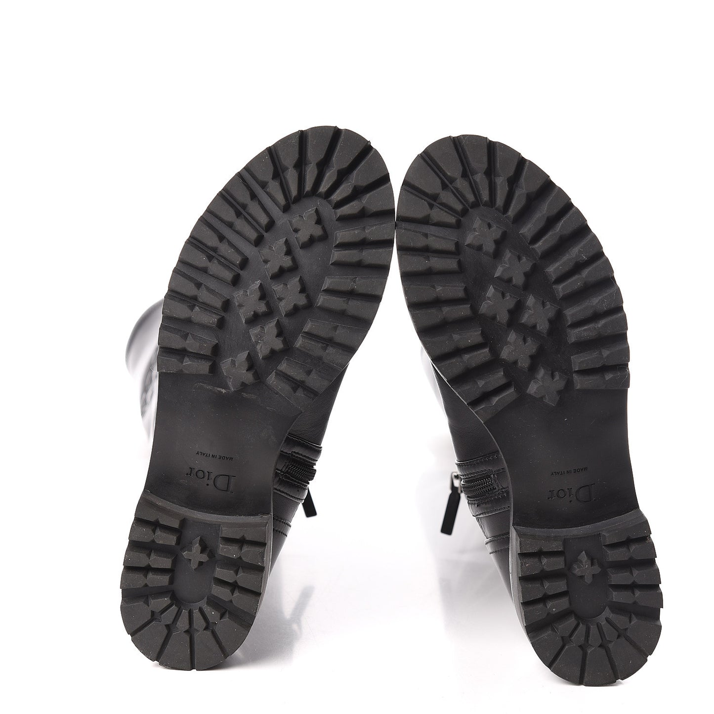 Stretch Lambskin Badge Knee High Boots 37 Black