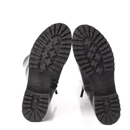 Christian Dior Stretch Lambskin Badge Knee High Boots 37 Black 5 of 6