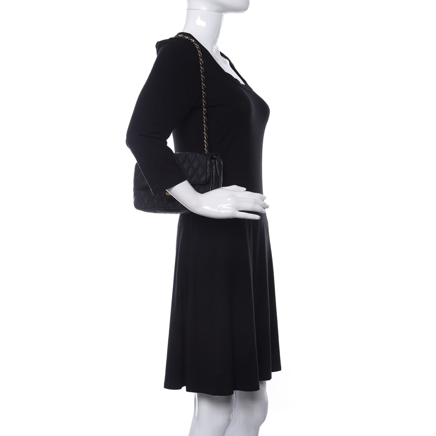 Caviar Quilted East West Flap Black