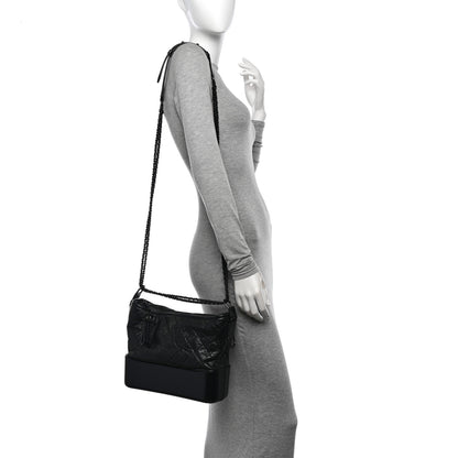 Chanel Aged Calfskin Quilted Medium Gabrielle Hobo So Black 2 of 13