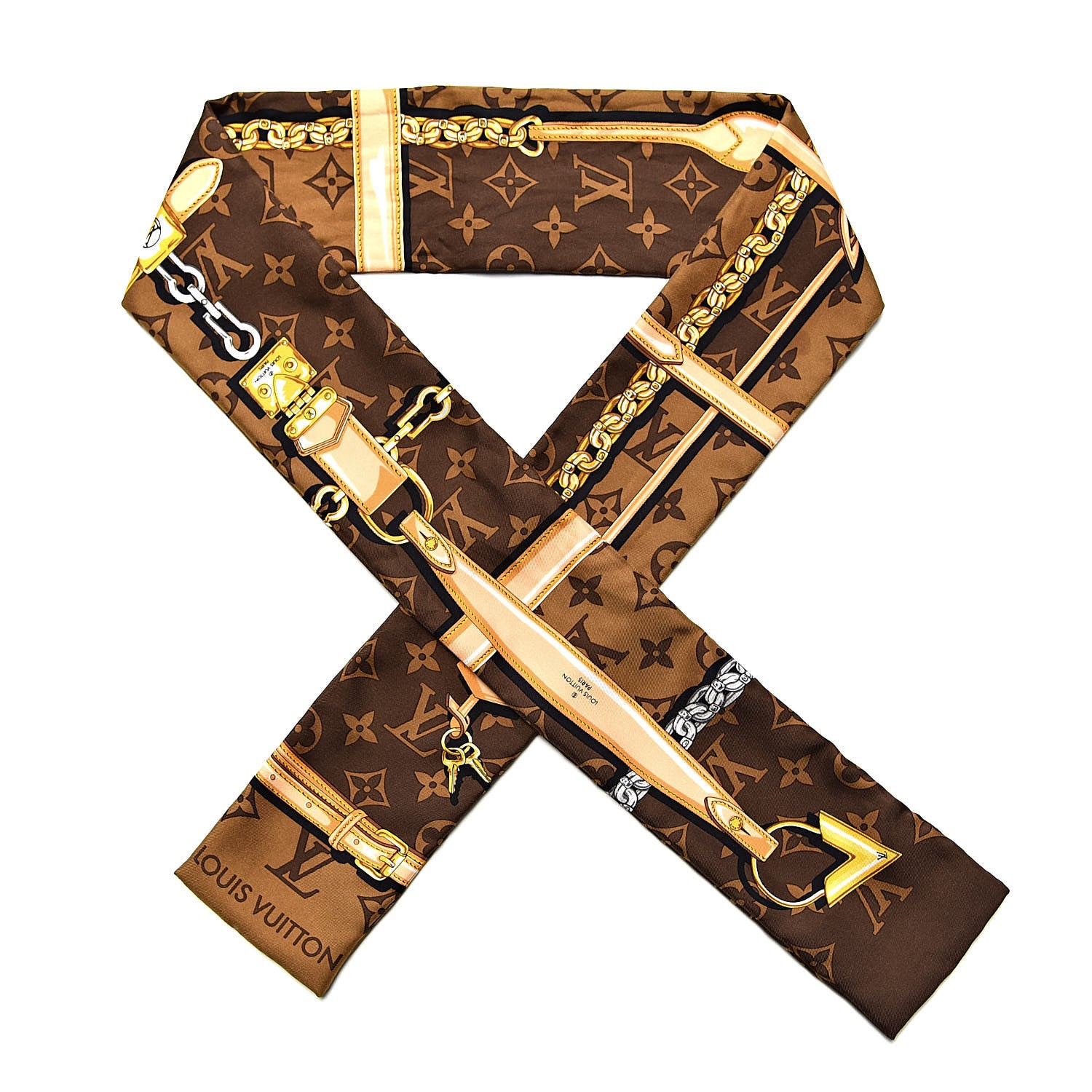 Louis Vuitton Silk Monogram Confidential Bandeau Brown 1 of 3