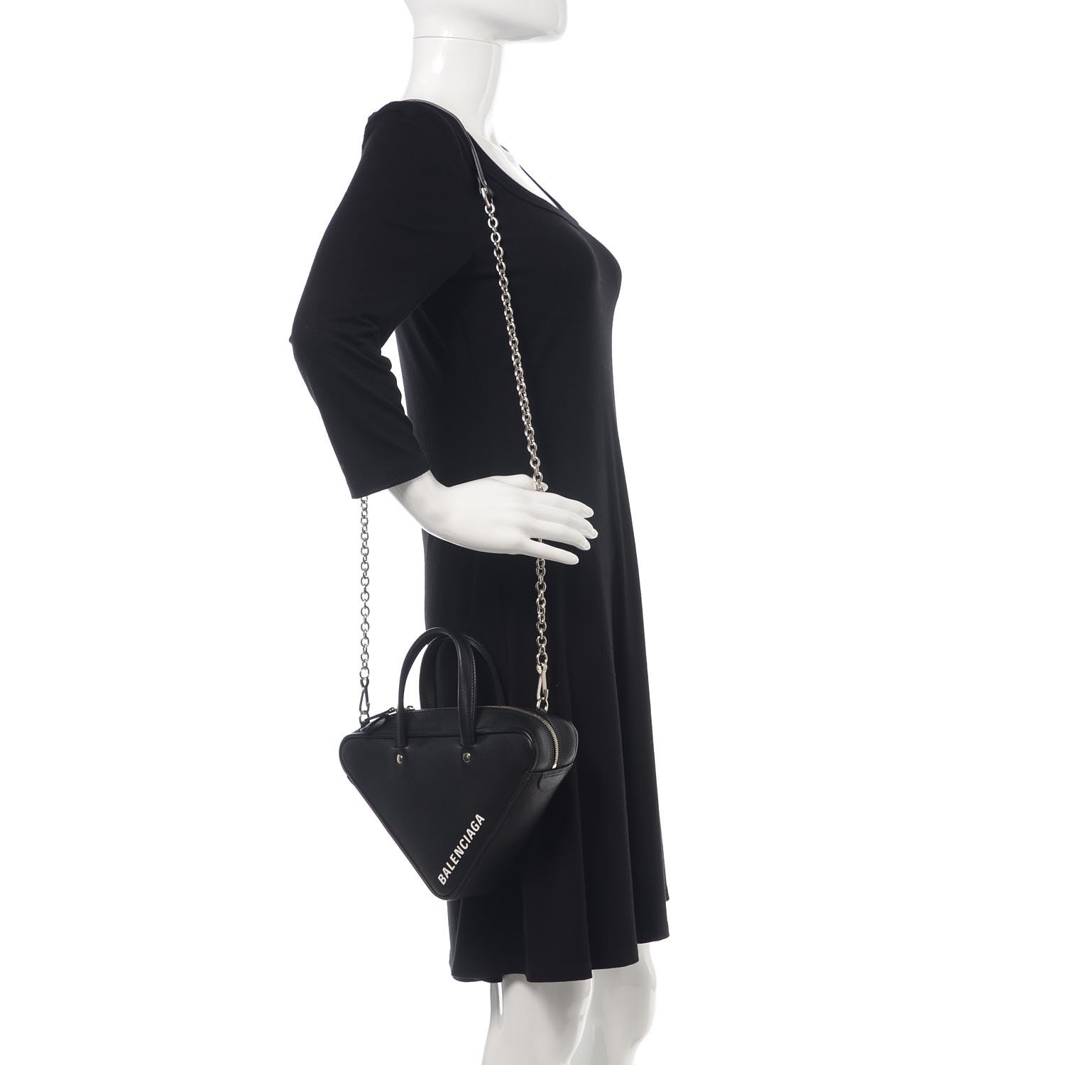 Balenciaga Calfskin XS Triangle Chain Duffle Black 2 of 11