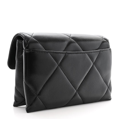 Chanel Lambskin Quilted Chanel 19 Flap Clutch Black 4 of 12