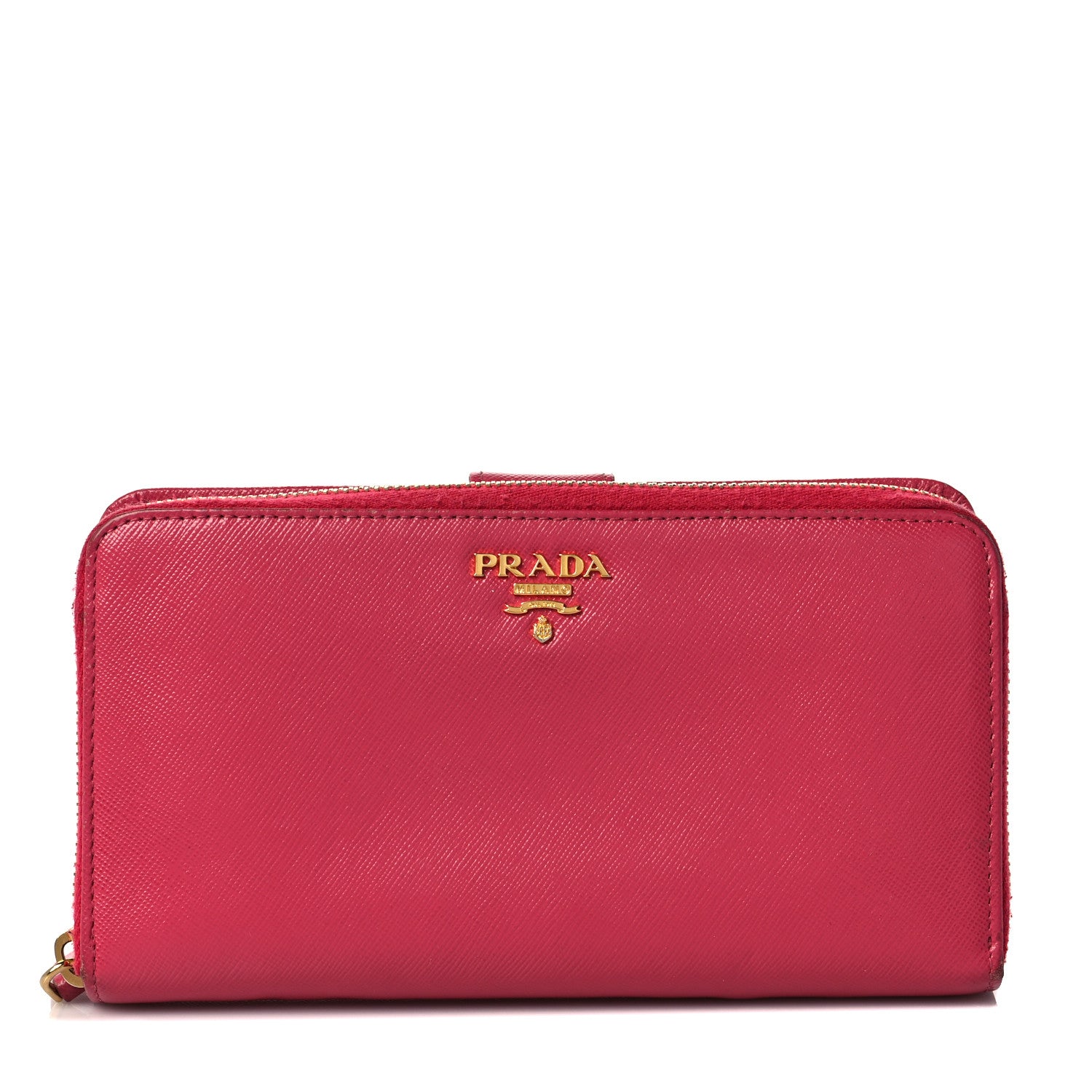 Prada Saffiano Metal Wallet Pink 1 of 9