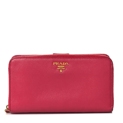 Prada Saffiano Metal Wallet Pink 1 of 9