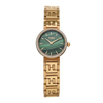 Fendi Stainless Steel Diamond Bezel Malachite 19mm Fendi Forever Quartz Watch 1 of 5