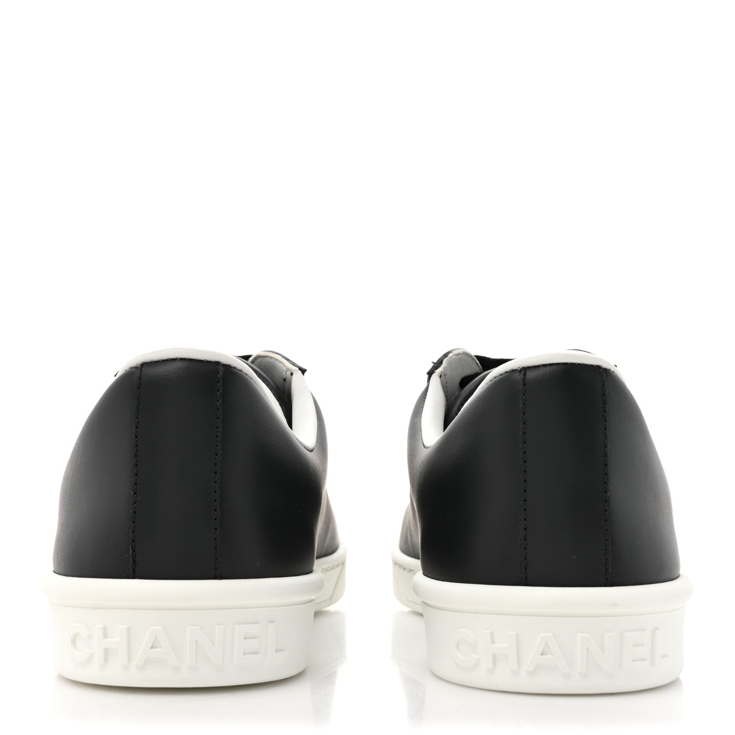 Chanel Calfskin CC Womens Sneakers 40 Black 4 of 9