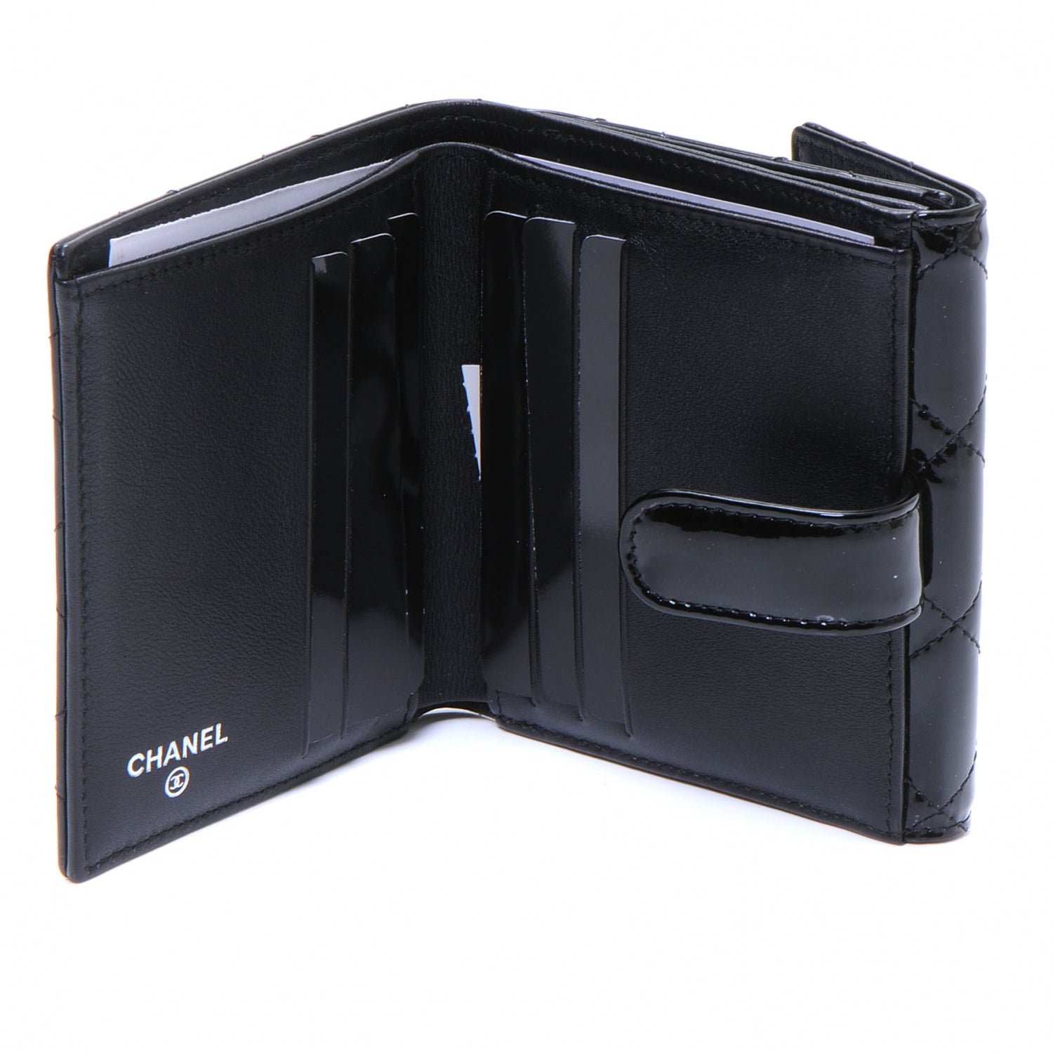 Chanel Patent Leather CC French Wallet Black 5 of 7