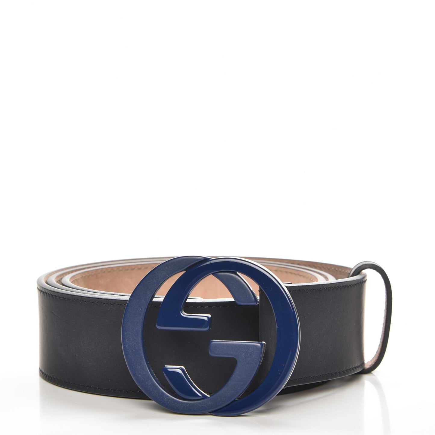 Calfskin Interlocking G Belt 100 40 Blue