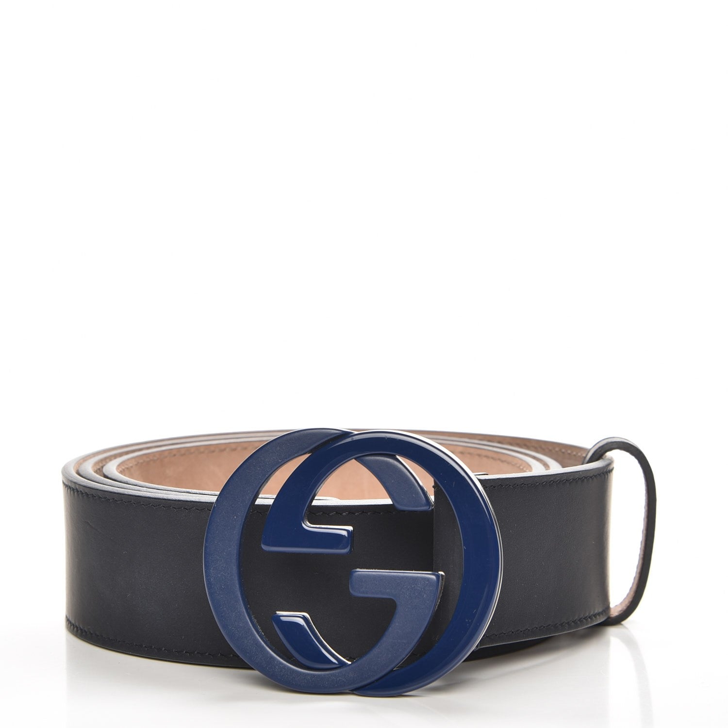 Gucci Calfskin Interlocking G Belt 100 40 Blue 1 of 6