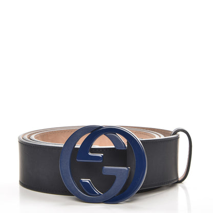 Gucci Calfskin Interlocking G Belt 100 40 Blue 1 of 6