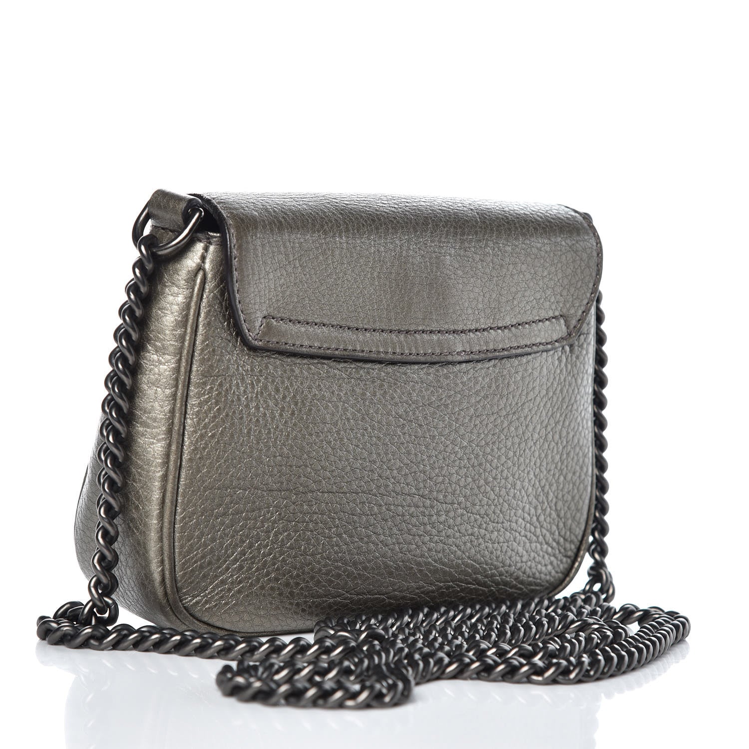 Gucci Metallic Pebbled Calfskin Small Soho Flap Crossbody Sasso 3 of 11