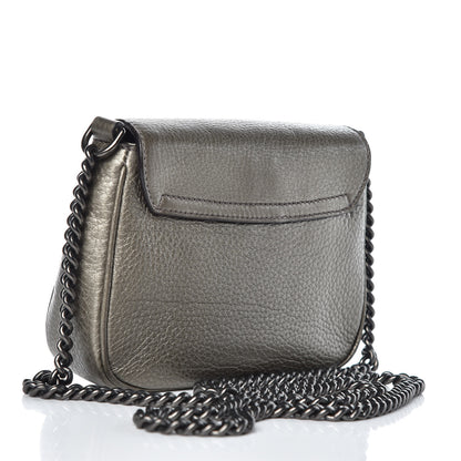Gucci Metallic Pebbled Calfskin Small Soho Flap Crossbody Sasso 3 of 11