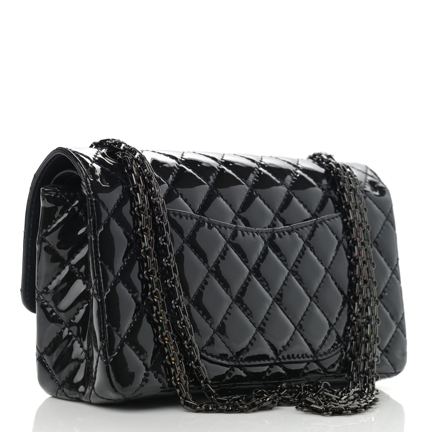 Patent Calfskin Quilted 2.55 Reissue 225 Flap So Black