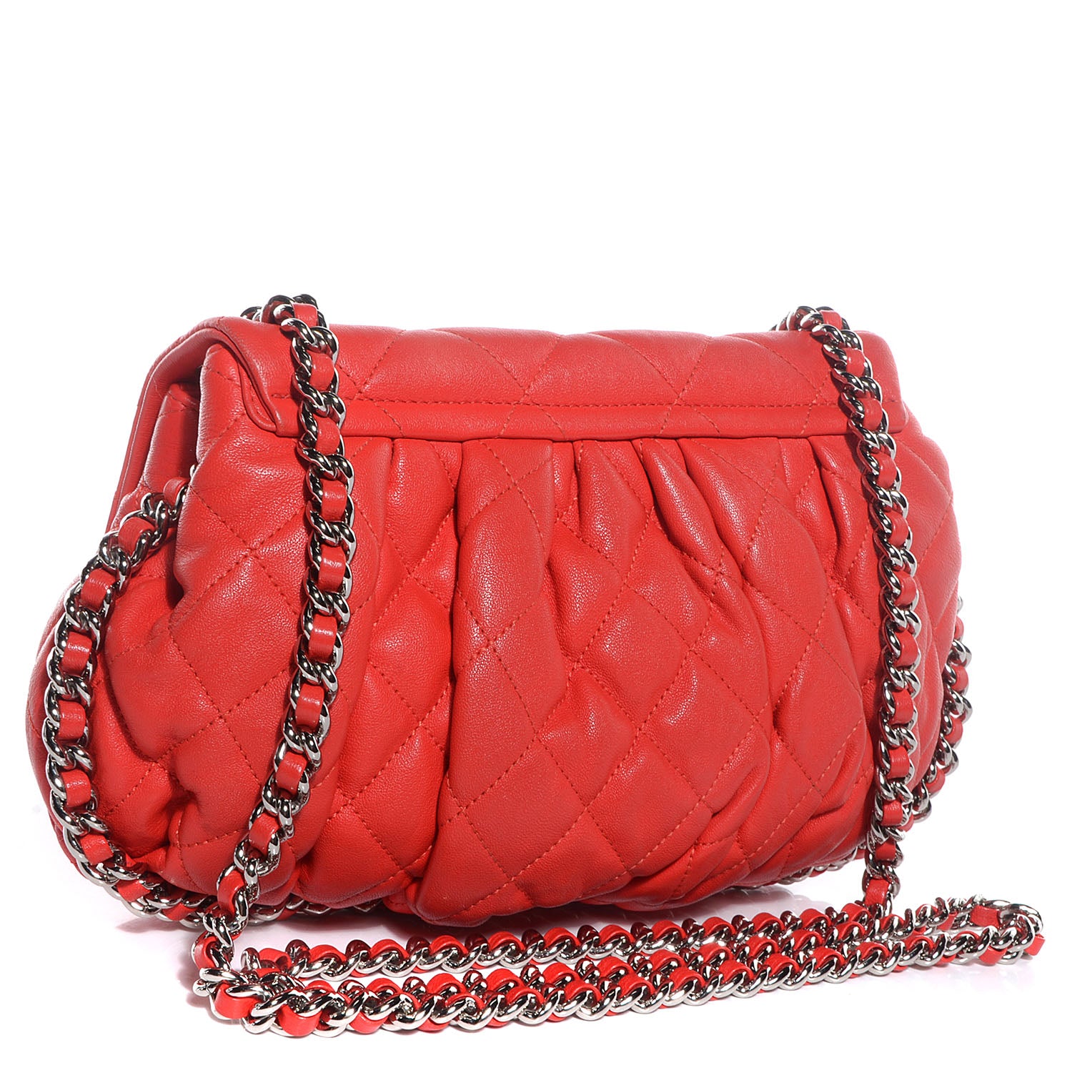 Chanel Washed Lambskin Chain Around Medium Messenger Coral 3 of 8