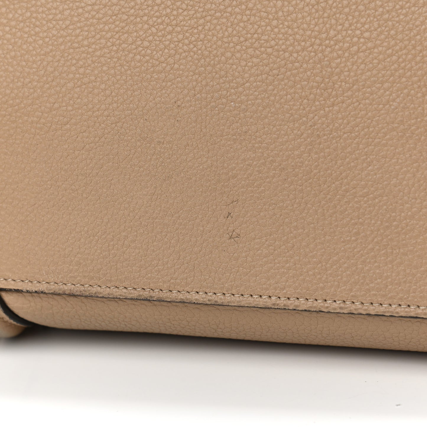 Drummed Calfskin Micro Luggage Dune