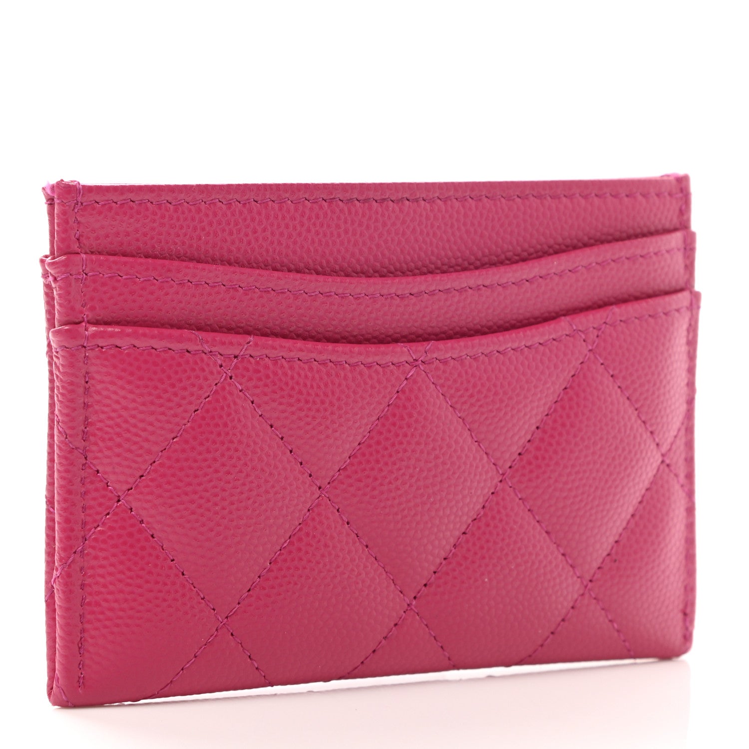 Chanel Caviar Quilted Card Holder Fuchsia 3 of 9