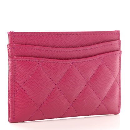 Chanel Caviar Quilted Card Holder Fuchsia 3 of 9