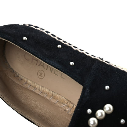 Chanel Suede Pearl CC Espadrilles 37 Black 12 of 12
