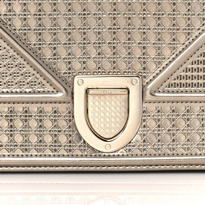 Christian Dior Metallic Patent Micro-Cannage Medium Diorama Flap Bag Gold 10 of 10