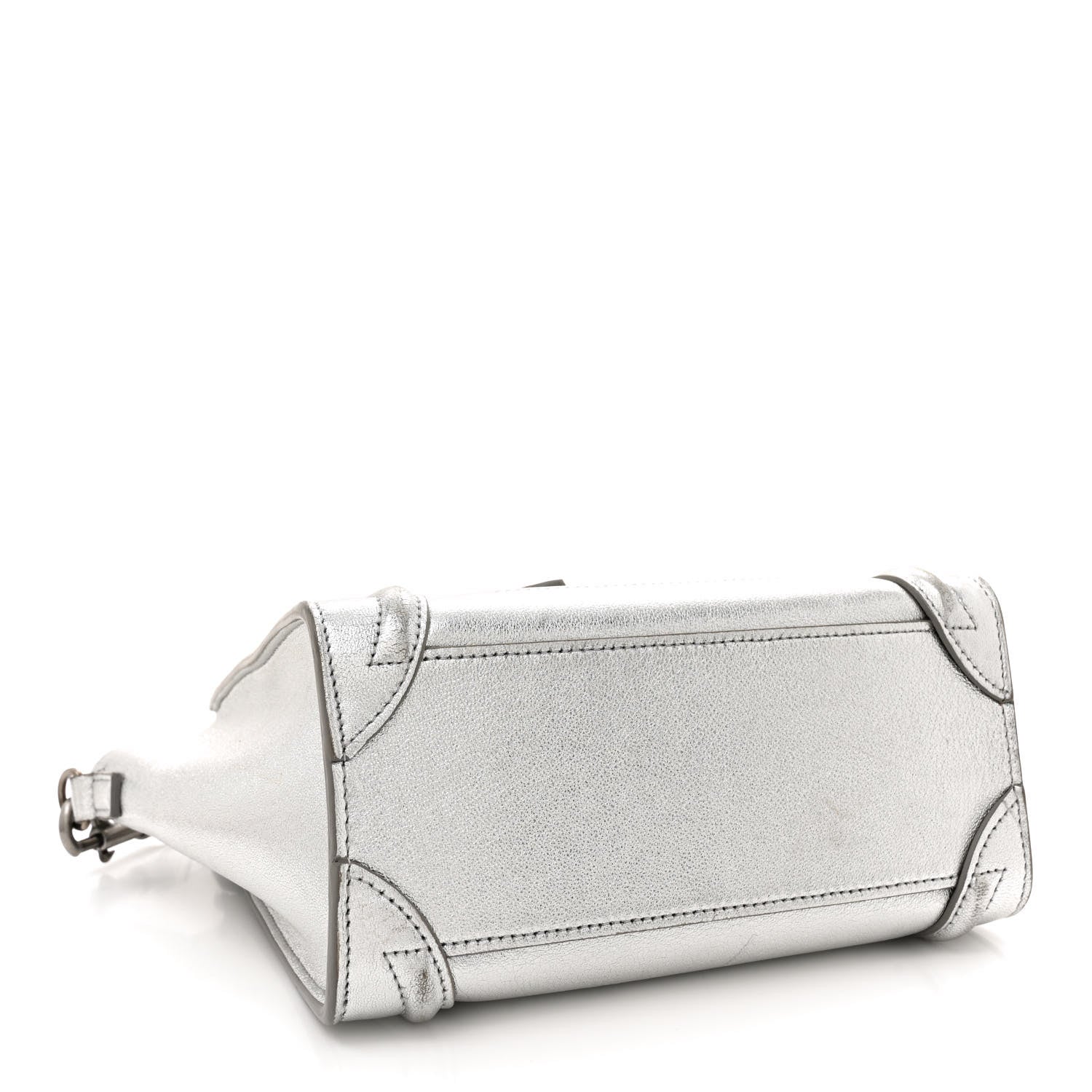 Celine Laminated Lambskin Nano Luggage Silver 4 of 17
