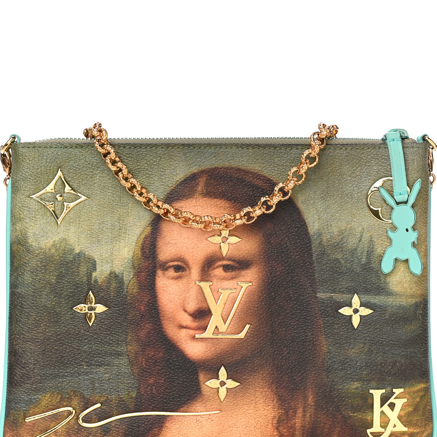 Louis Vuitton Masters Da Vinci Pochette Clutch Vert D’eau 9 of 15