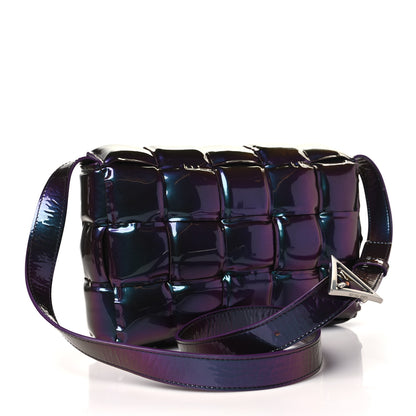 Bottega Veneta Glossy Nail Polish Nappa Maxi Intreccio Padded Cassette Crossbody Bag Holographic 3 of 11