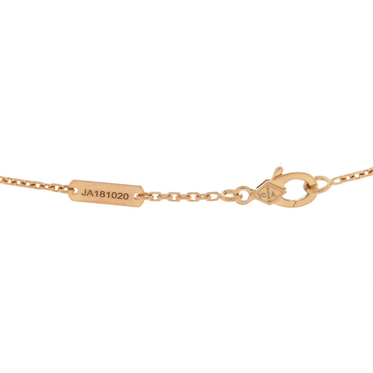 18K Yellow Gold Diamond Yellow Mother of Pearl Vintage Alhambra Pendant Necklace