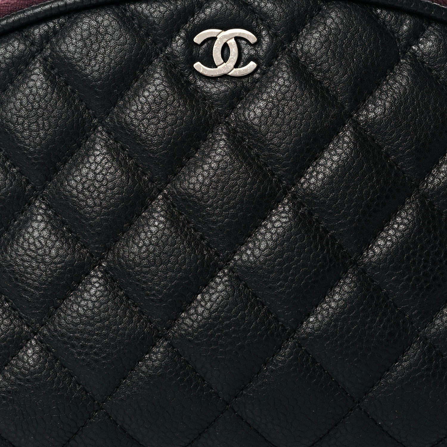 Chanel Caviar Quilted Small Curvy Cosmetic Case Black 8 of 10