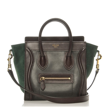 Celine Smooth Calfskin Suede Nano Tri-Color Luggage Burgundy 1 of 7