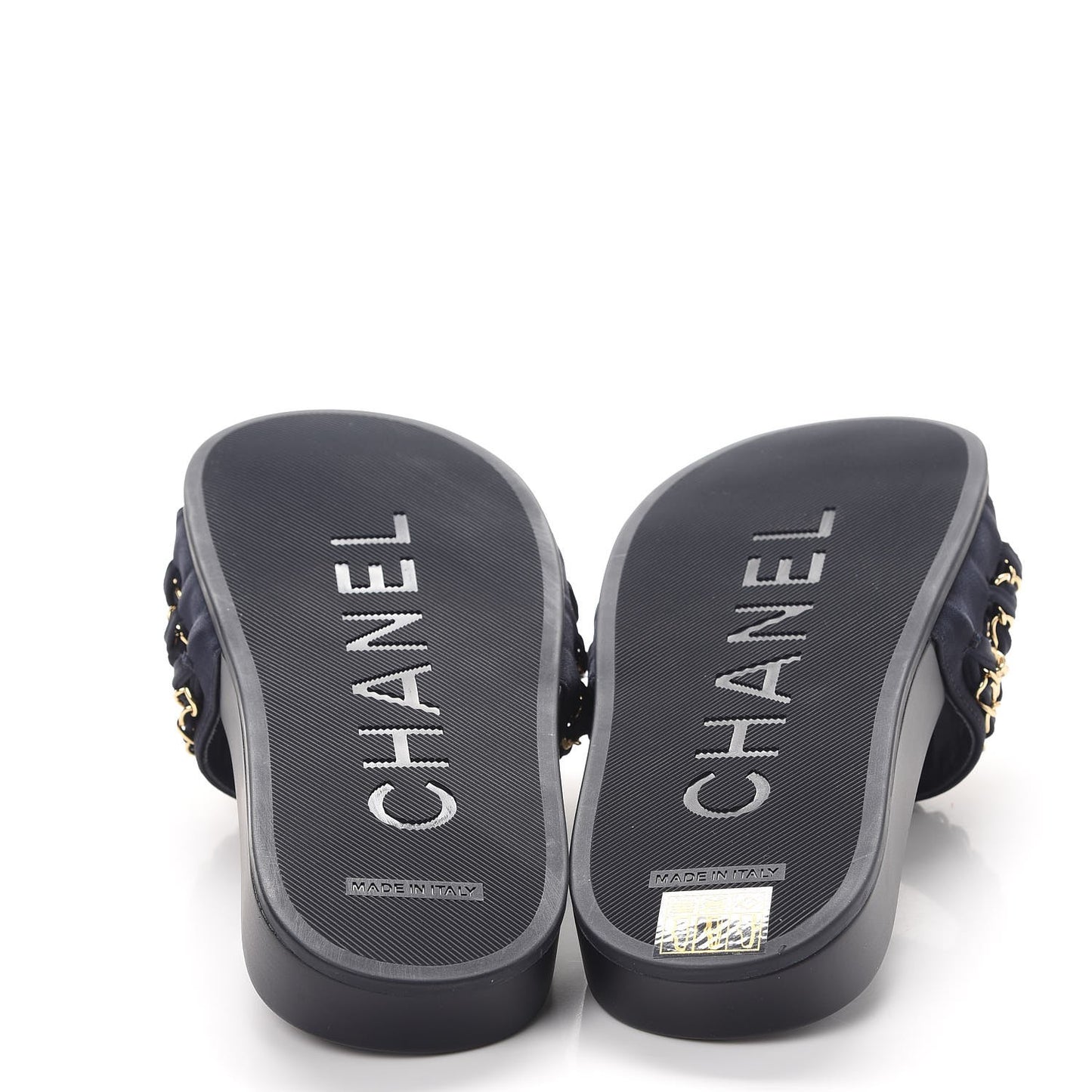 Nylon Chain Flat Sandals 36 Marine
