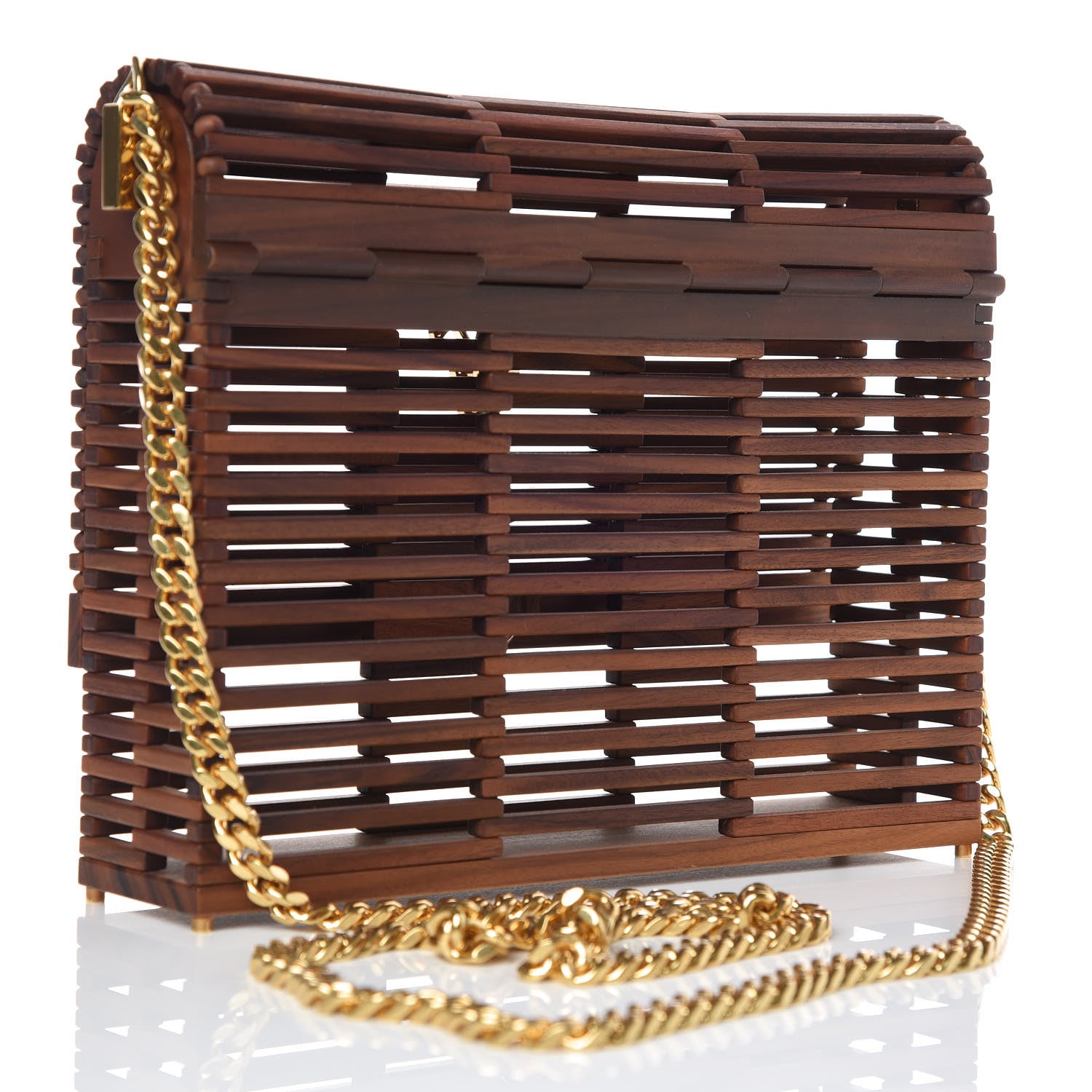 Saint Laurent Wood Small Monogram Kate Box Bag Brown 3 of 8