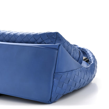 Bottega Veneta Smooth Calfskin Intrecciato Borsa Backpack Cobalt Blue 10 of 10