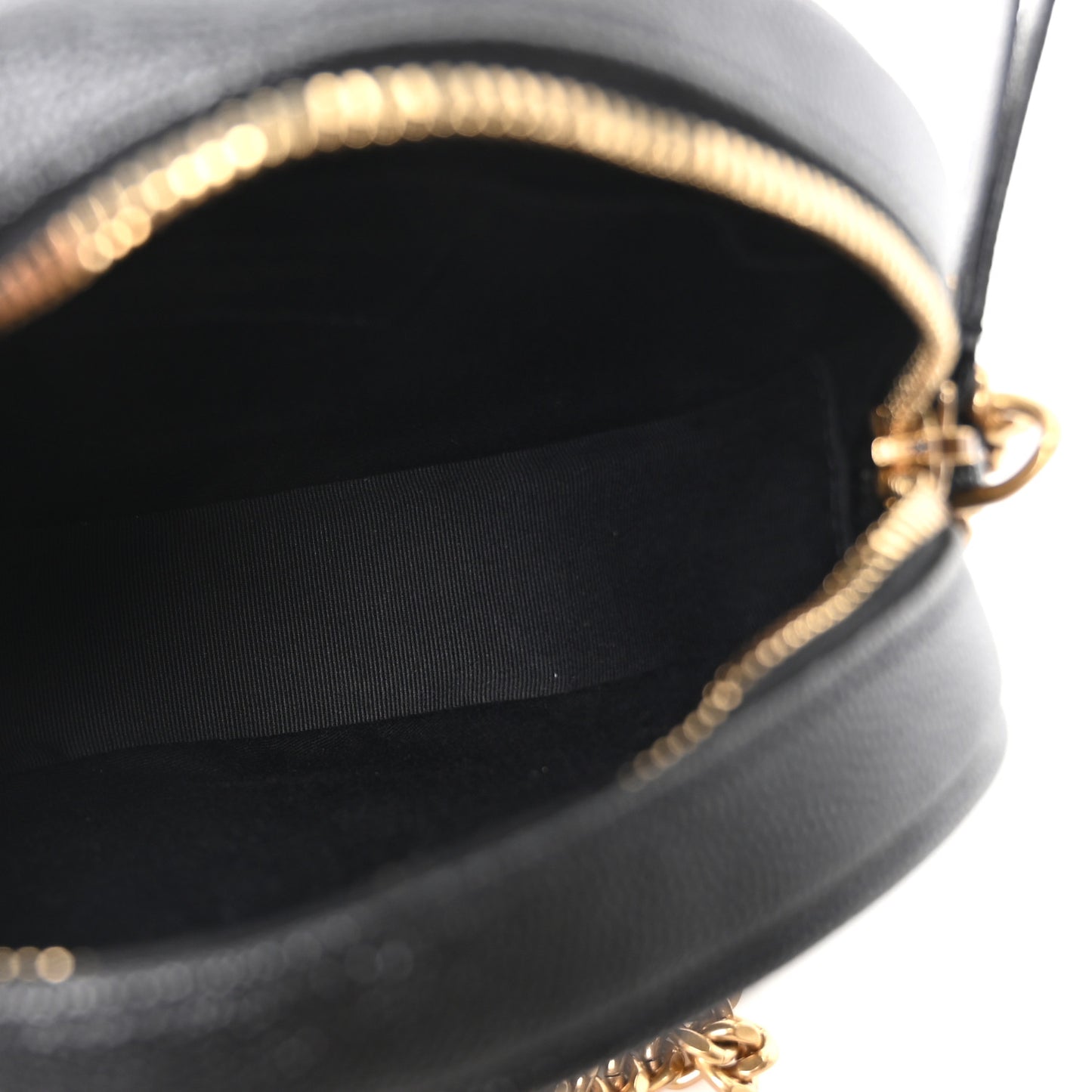Grain De Poudre Matelasse Chevron Quilted Round Vinyle Camera Bag Black