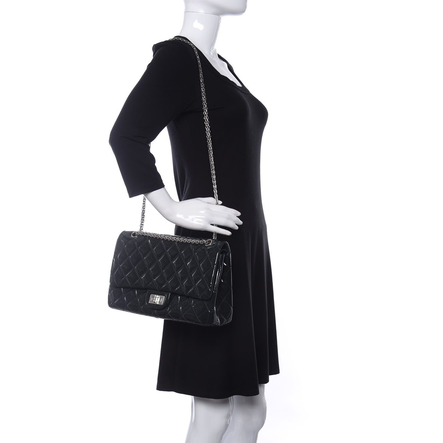 Chanel Patent Quilted 2.55 Reissue 227 Flap Dark Blue 2 of 10