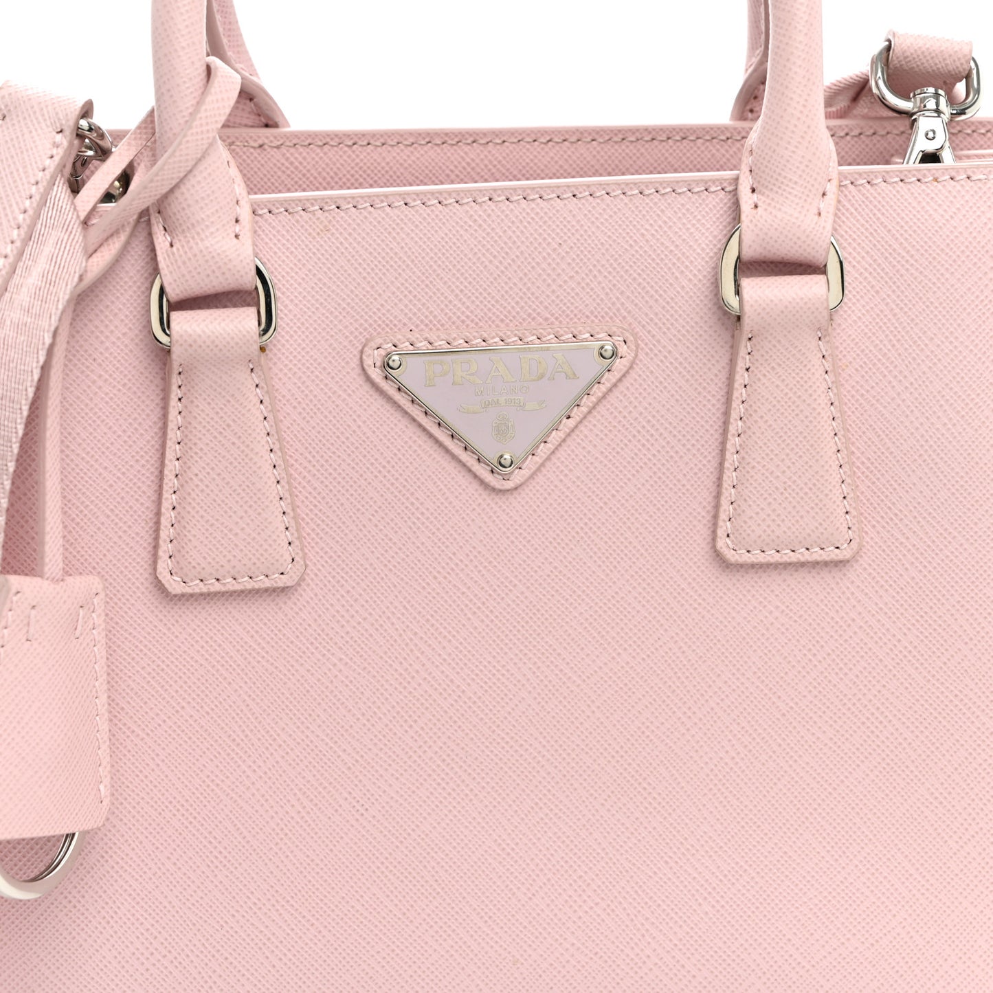 Saffiano Lux Micro Galleria Shoulder Bag Alabastro