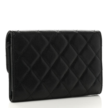 Chanel Caviar Quilted Small Golden Class Flap Wallet Black 3 of 7