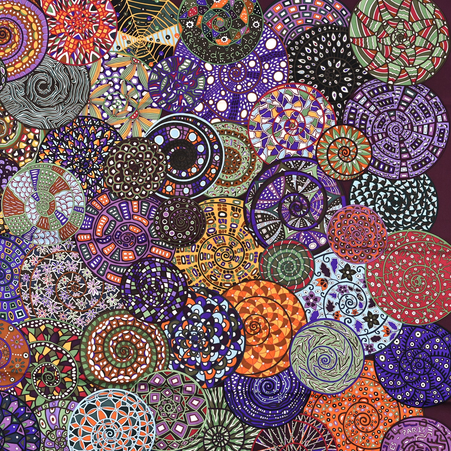 Silk Reves d'Escargots Scarf 90