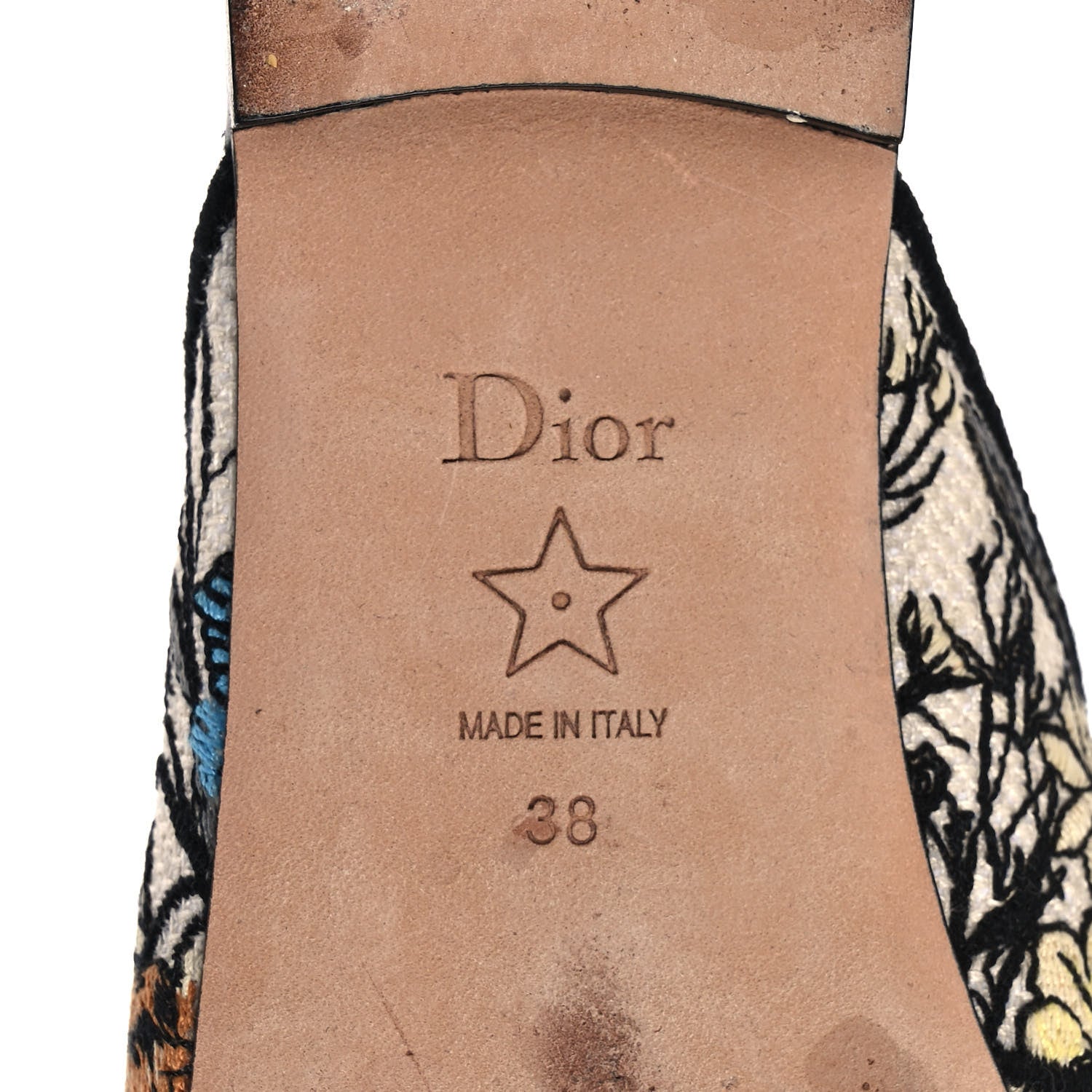 Christian Dior Canvas Cotton Embroidered Mille Fleurs Dioriviera Mules 38 Multicolor 7 of 9