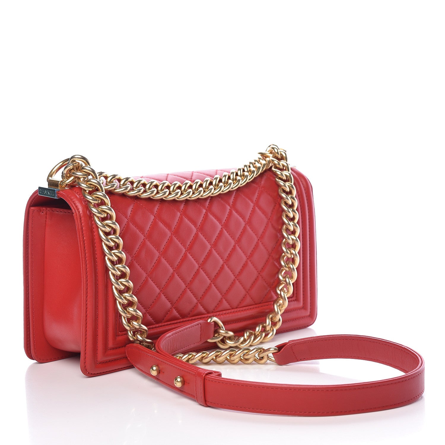 Chanel Lambskin Quilted Medium Boy Flap Red 3 of 13