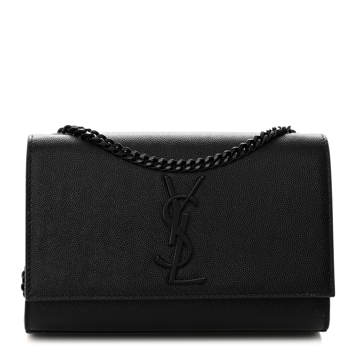 Saint Laurent Grain De Poudre Small Monogram Monochrome Kate Satchel Black 1 of 13
