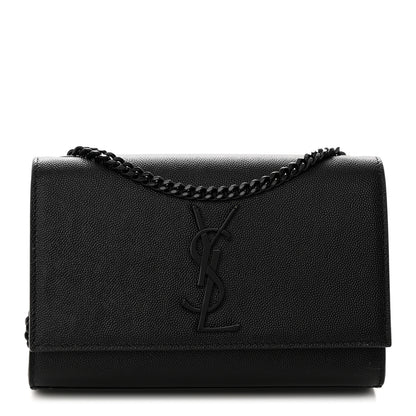 Saint Laurent Grain De Poudre Small Monogram Monochrome Kate Satchel Black 1 of 13
